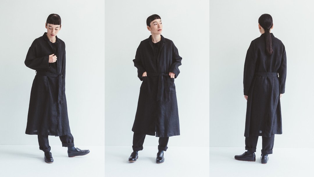 Fog Linen Work(フォグリネンワーク)リネンコート「ロッテ」ブラック(厚地リネン)