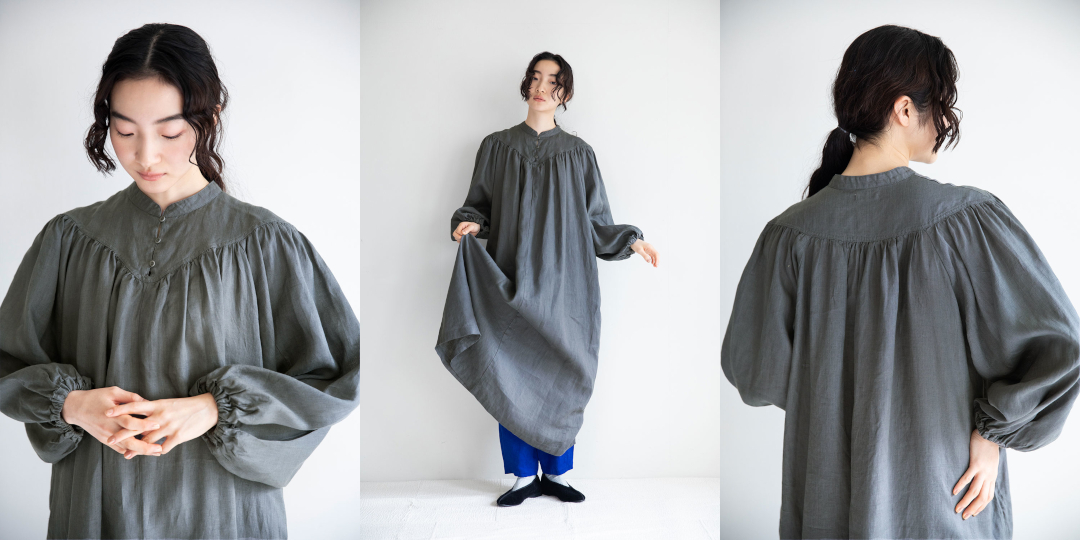 Fog Linen Work（フォグリネンワーク）ワンピース「ジャンヌ 」 アシェ（薄地リネン） 